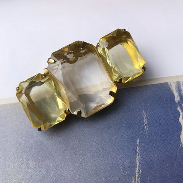 1950s Lemon Rhinestone Bar Pin Jewelry Bloomers and Frocks